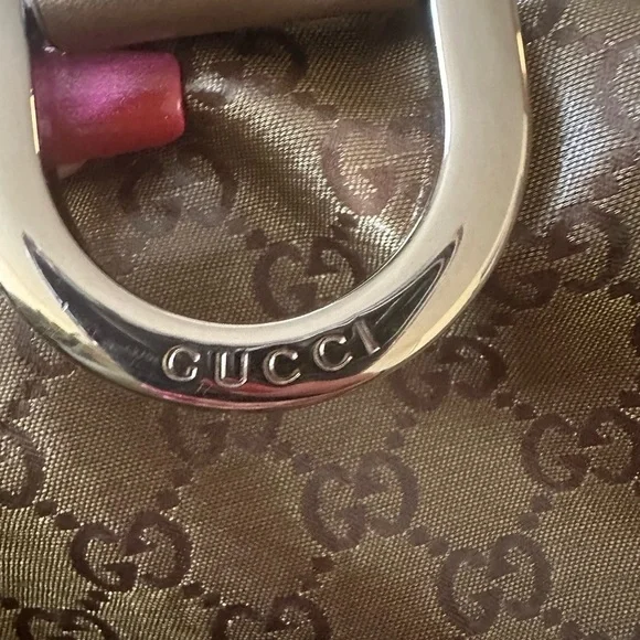 💎AUTHENTIC Gucci GG Crystal Coated Canvas Abbey D-Ring hobo Shoulder Bag 💎 - Picture 15 of 16